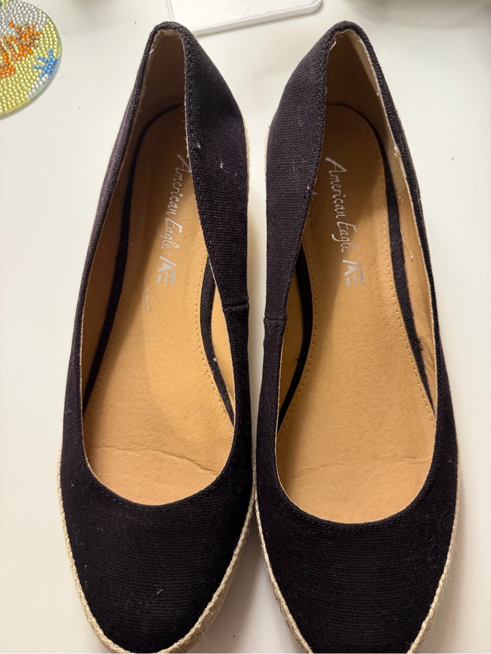 American Eagle Outfitters Black Canvas Women's Espadrille Flats size 9.5